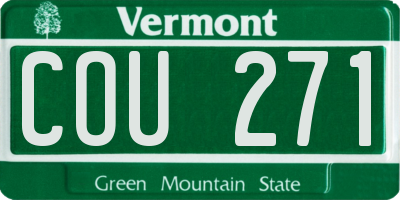 VT license plate COU271