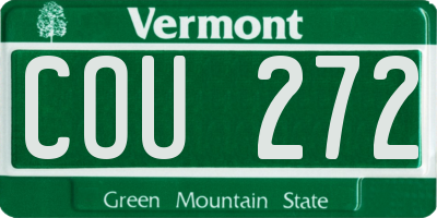 VT license plate COU272
