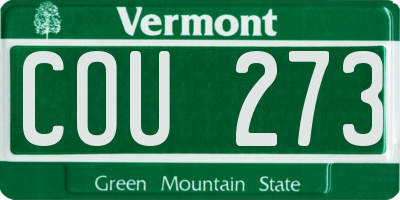VT license plate COU273