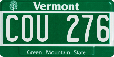VT license plate COU276