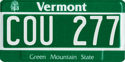 VT license plate COU277