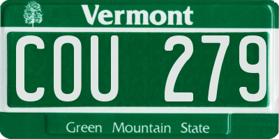VT license plate COU279