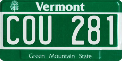 VT license plate COU281