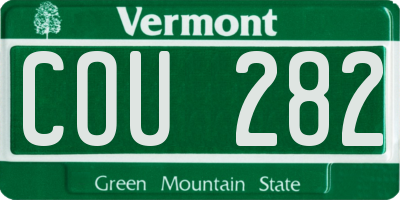 VT license plate COU282