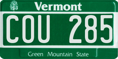 VT license plate COU285