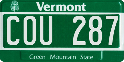 VT license plate COU287
