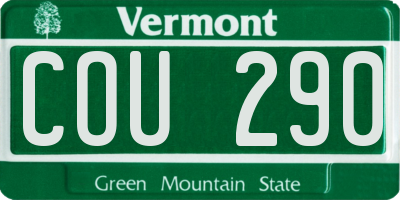 VT license plate COU290