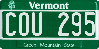 VT license plate COU295
