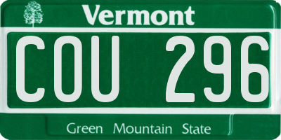 VT license plate COU296