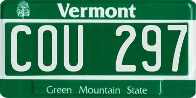 VT license plate COU297