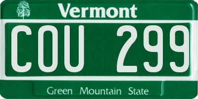 VT license plate COU299