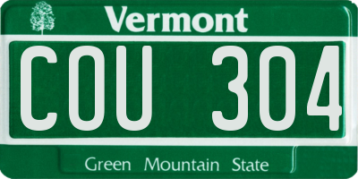 VT license plate COU304