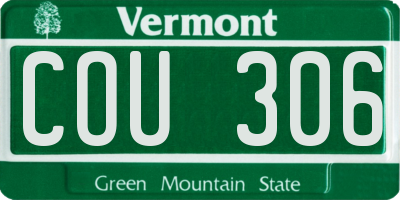 VT license plate COU306