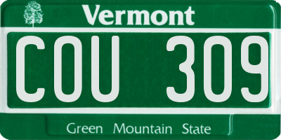 VT license plate COU309