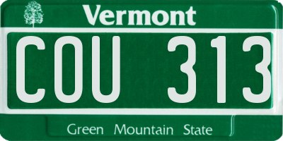 VT license plate COU313