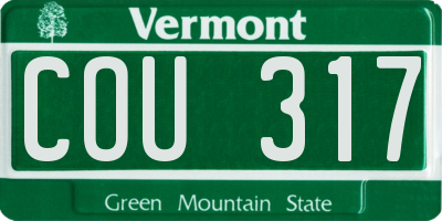 VT license plate COU317