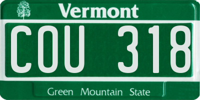 VT license plate COU318