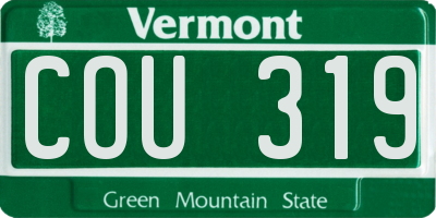 VT license plate COU319
