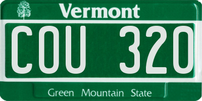 VT license plate COU320