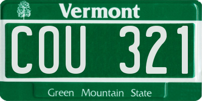 VT license plate COU321