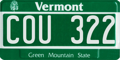 VT license plate COU322