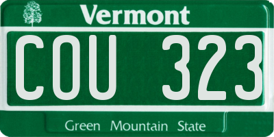 VT license plate COU323