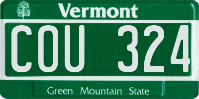 VT license plate COU324