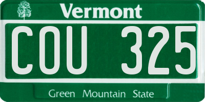 VT license plate COU325