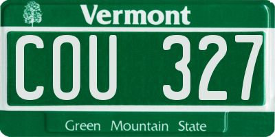 VT license plate COU327