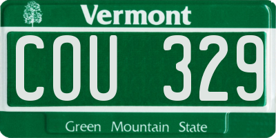 VT license plate COU329
