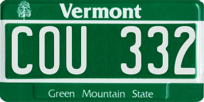 VT license plate COU332