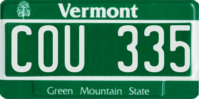 VT license plate COU335
