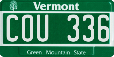 VT license plate COU336