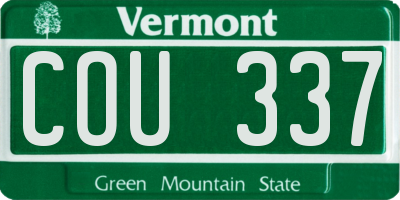 VT license plate COU337