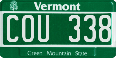 VT license plate COU338