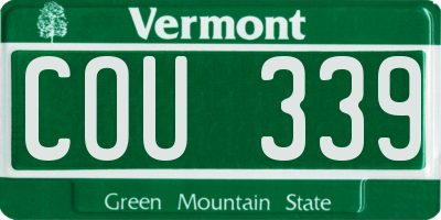 VT license plate COU339