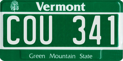 VT license plate COU341