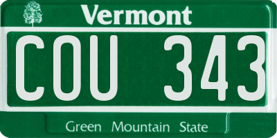 VT license plate COU343