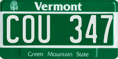 VT license plate COU347