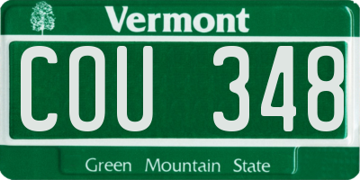 VT license plate COU348