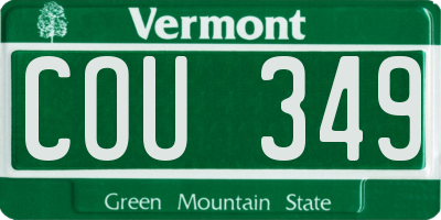VT license plate COU349
