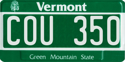 VT license plate COU350