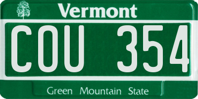 VT license plate COU354