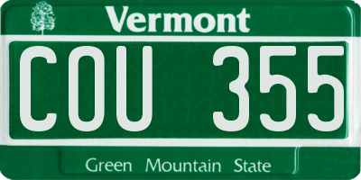 VT license plate COU355