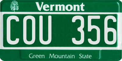 VT license plate COU356