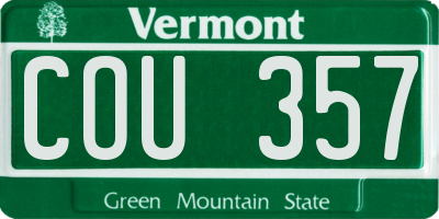 VT license plate COU357