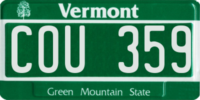 VT license plate COU359