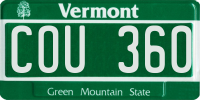 VT license plate COU360