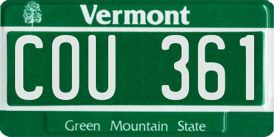 VT license plate COU361