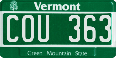 VT license plate COU363